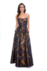 Strapless printed ballgown - bridesmaid dress - formal evening dress - mother of bride dress- prom dress - homecoming dress