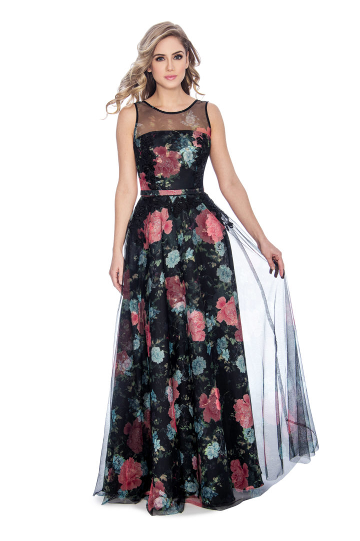 Floral print, ballgown, long dress