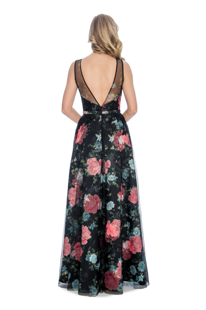 Floral print, ballgown, long dress