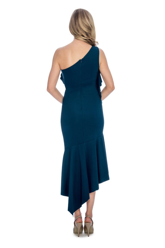 One shoulder, asymmetrical, short/long dress